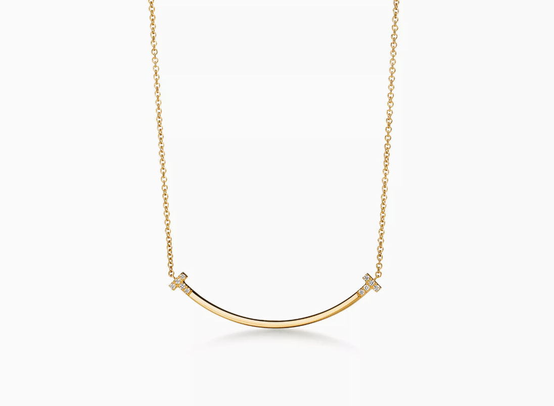 TI. 스마일 스몰 펜던트 목걸이 세미 파베 